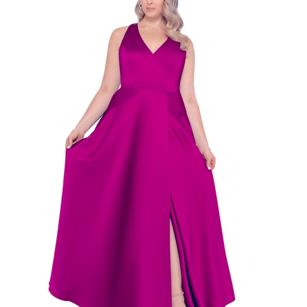 Xscape Dress Size 14W in Magenta Fuschia Berry Barbie Pink